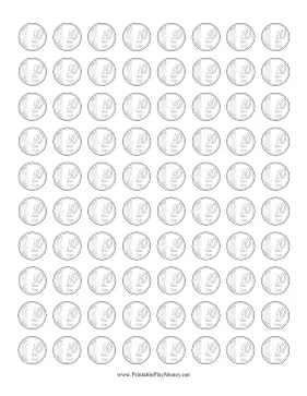 10 Euro Cent Coin Outline