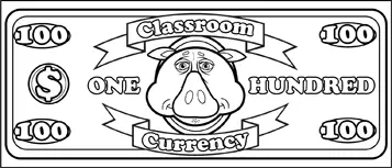 Classroom Currency $100 to color