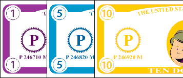 Fun $1 $5 $10 Bills Play Money