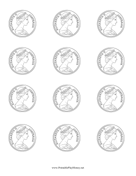 Australian Coin Obverse Colorable