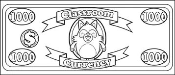 Classroom Currency $1000 to color