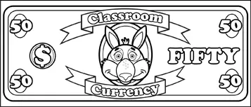Classroom Currency $50 to color