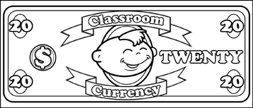 Classroom Currency $20 to color