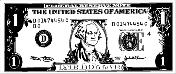 Paper Dollar Bill to Color
