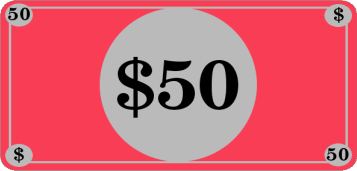 Printable Simple Fifty Dollar Bill