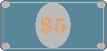 Printable Simple Five Dollar Bill