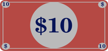 Printable Simple Ten Dollar Bill