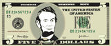 Mini-Five Dollar Bill