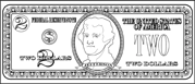 Two Dollar Bill to color
